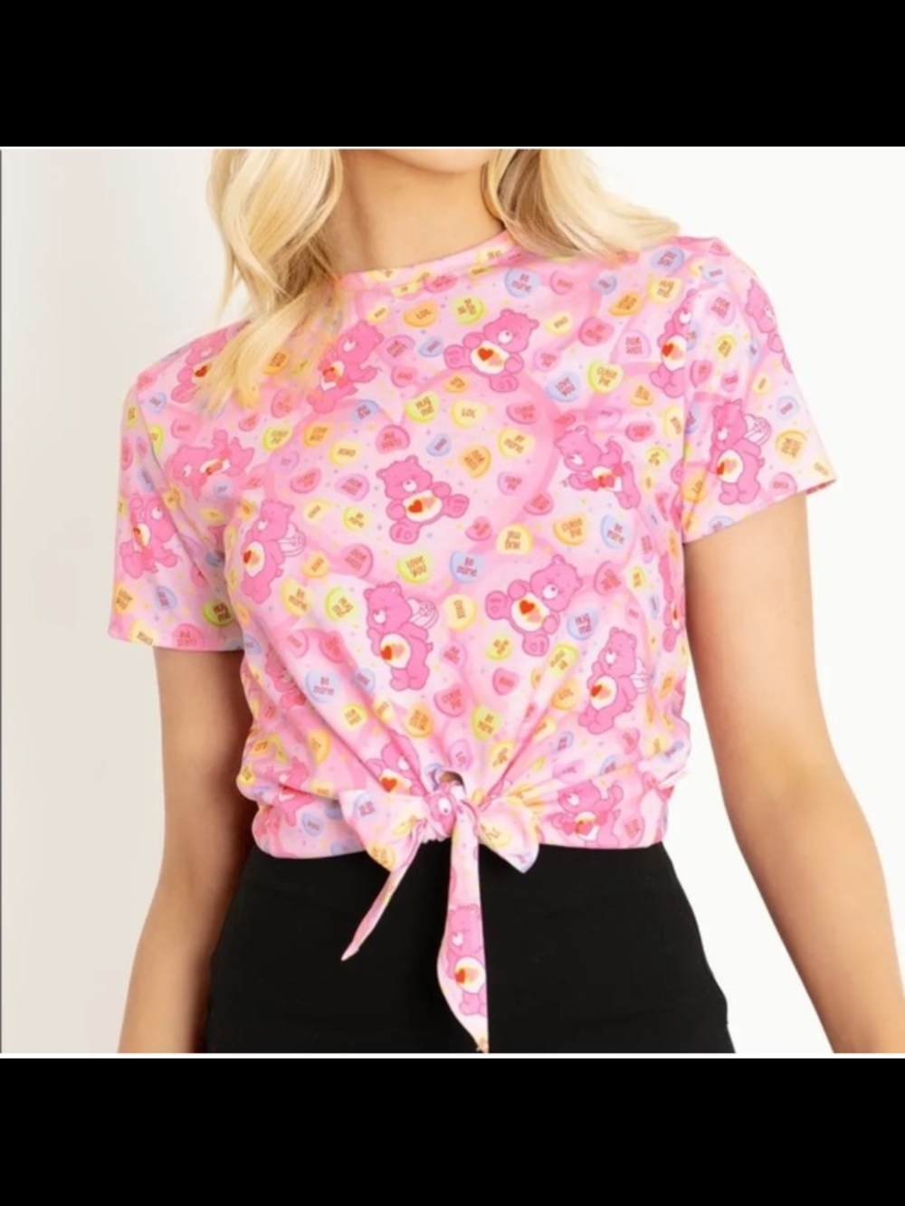 Black Milk X Care Bears Candy Heart Women's Tie-Front Top